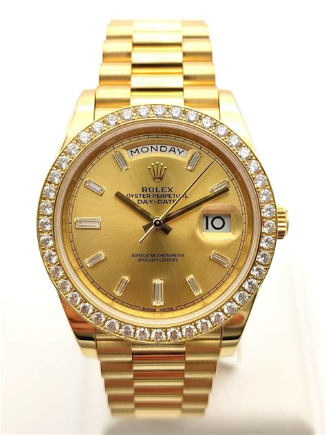 rolex herrenuhr gold diamanten daydate|Rolex Day-Date 40.